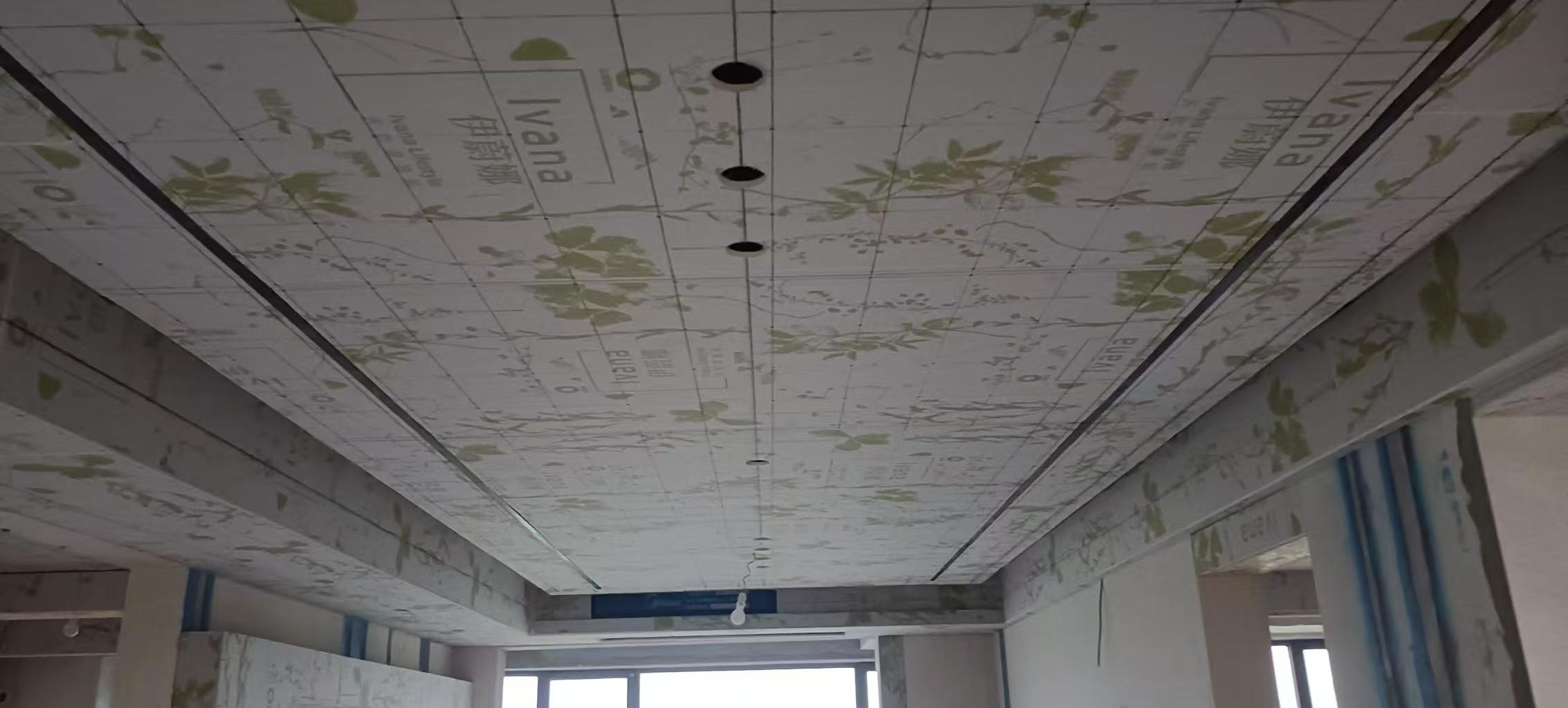 欧艺装饰木工施工实拍：吊顶与灯位开孔施工现场